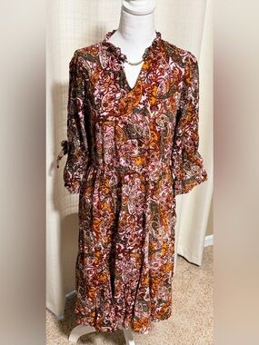 Harlow & Rose Dress Woman’s Size Medium Multicolored Floral Patchwork Boho